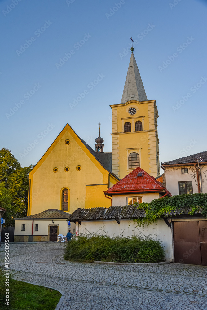 Naklejka premium Church of assumption of virgin mary in Valasske Mezirici, Czech