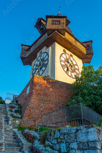 Foto Clock tower in Austrian town Graz