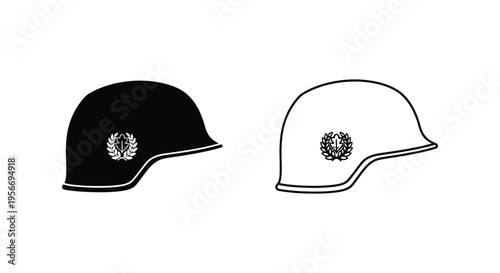 Set of 2 equestrian riding helmets vector