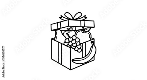 Gift box with fresh fruit.