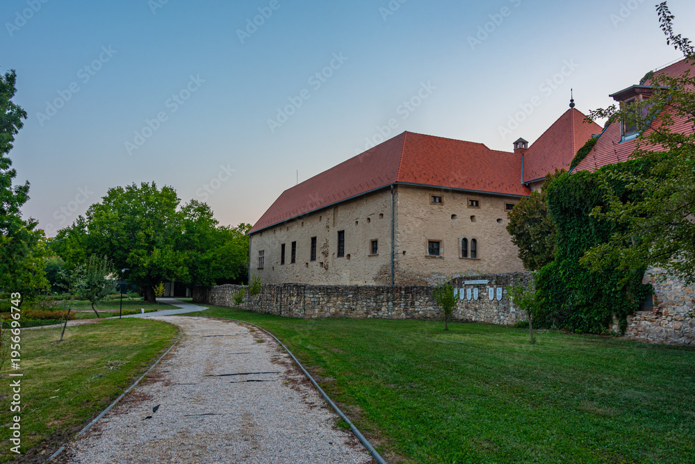 Fototapeta premium Sunrise view of Szerencs Castle in Szerencs town, Hungary