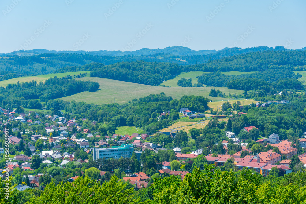 Fototapeta premium Panorama view of Roznov pod Radhostem in Czech republic