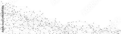 Abstract technology background with dots connected by lines forming a minimalist mesh and plexus shape. Futuristic digital network design for data, science, innovation, and modern web projects.