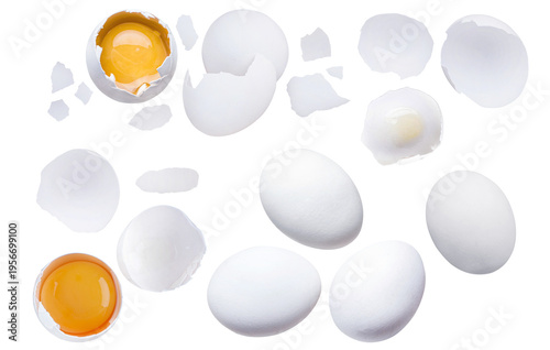 Set of eggs, isolated on transparent background