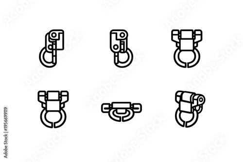 Industrial fall protection equipment with rope grab and ascender devices for professional safety and rock climbing gear