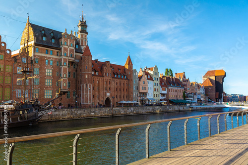 Old port crane in an old town  in Gdansk, Poland