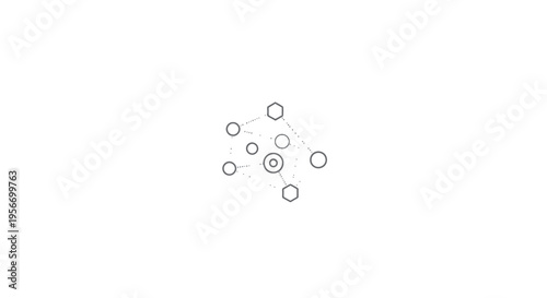 Abstract Geometric Network:  Intricate interconnected circles create a sense of order and connection, set against a pristine backdrop