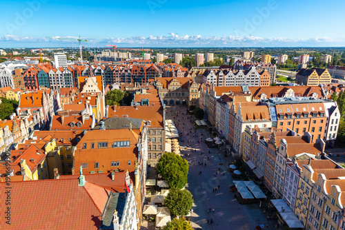 Aerial view on Old town in Gdansk, Poland