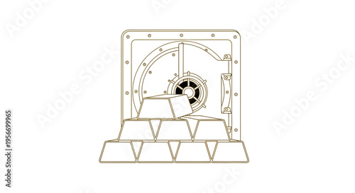 Secure Wealth: An illustration of a vault filled with gold bars, symbolizing financial security and prosperity.