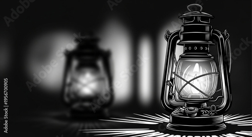 Vintage Metal Lantern Light Source.