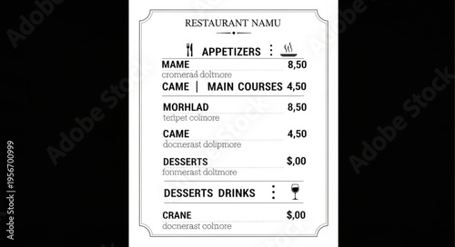 Vintage restaurant bill receipt paper.