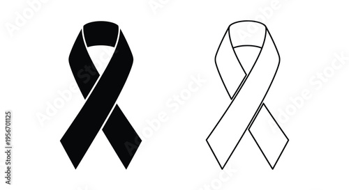 Set of 2 awareness ribbons vector icons