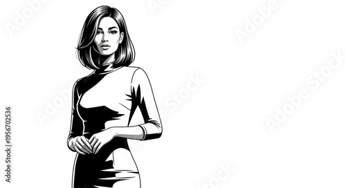 Woman in Black Dress Portrait.