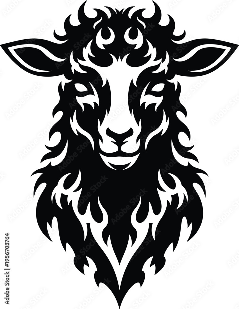 Fototapeta premium Tribal Ram Head Illustration