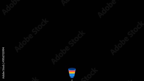 Colorful Confetti Explosion Isolated on Black Background