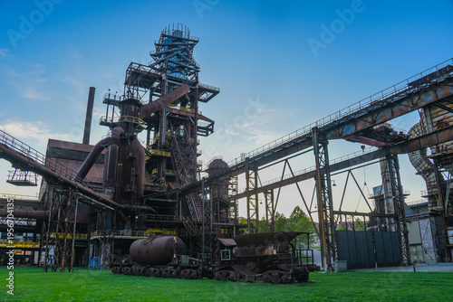 Photography Sunset view of Dolni Vitkovice industrial area in Ostrava, Czech