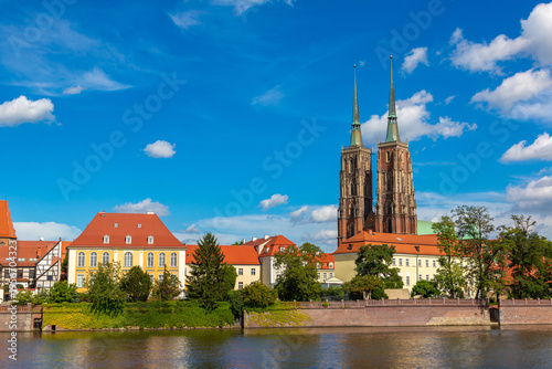 Cathedral of St. John and cityscape of Wroclaw