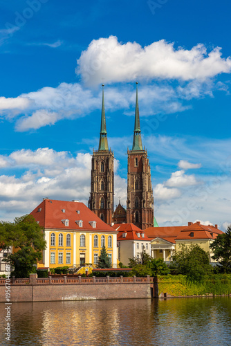 Cathedral of St. John and cityscape of Wroclaw