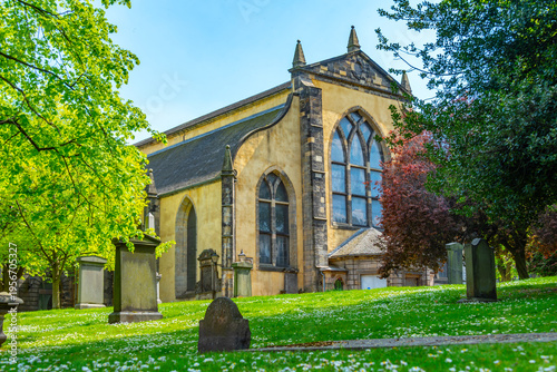 Картината върху платно Greyfriars Kirkyard Cemetery in Edinburgh, Scotland