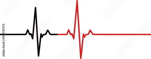 Heartbeat red pulse vector line icon. Pulse isolated on white background. Heart beat, cardiogram. Vector illustration for medical offers and websites.
