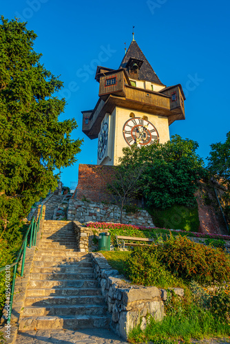 Foto Clock tower in Austrian town Graz