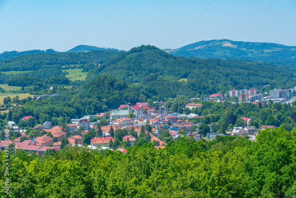 Fototapeta premium Panorama view of Roznov pod Radhostem in Czech republic