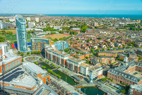 Fotografie Summer day at Gunwharf quay in Portsmouth, England