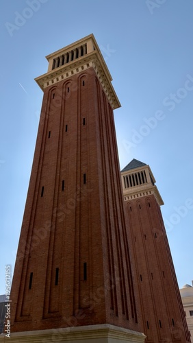 tower in plaza espanya in barcelona