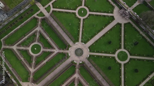 Flying over manicured gardens, The Royal Hospital Kilmainham