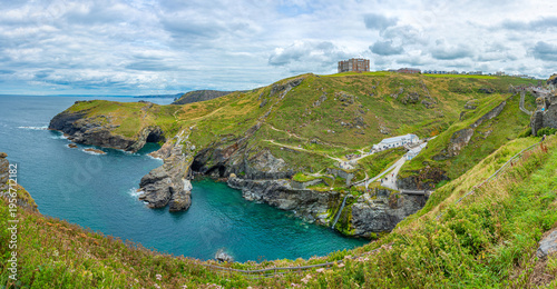 Summer day at Tintagel castle in England