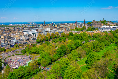 Panorama of Edinburgh from the castle, Scotland