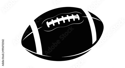 American Football Silhouette Icon - Black and White