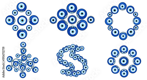 Nazar Boncuk Evil Eye Amulets Collection - Protective Charms in Various Shapes