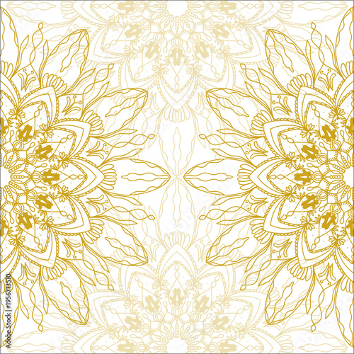 Islamic Mandala Gold Ornament for Eid Mubarak Background
