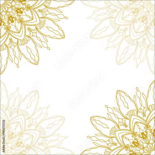 Islamic Mandala Gold Ornament for Eid Mubarak Background