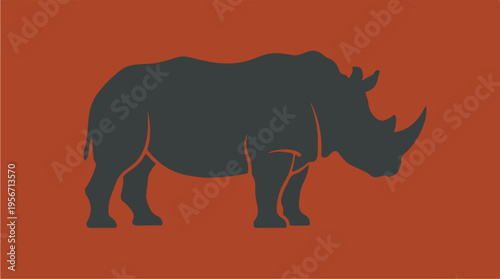 Black Rhino Silhouette Side View 1.