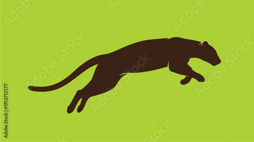 Black Panther Silhouette Running Fast.