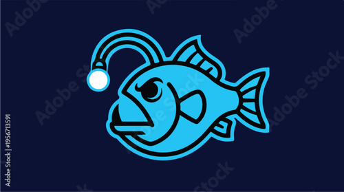 Blue Fish With Light Bulb.