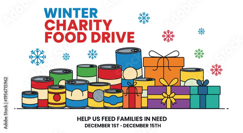 Winter Charity Food Drive: Canned Goods and Gifts for Families in Need