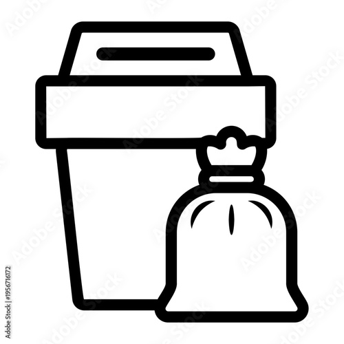 garbage bag Line Icon