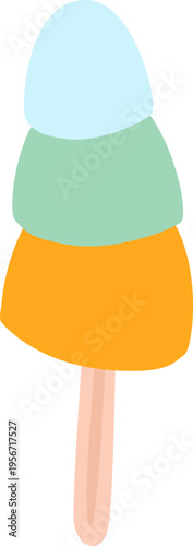 Ice Cream Popsicle Paper Cut Style