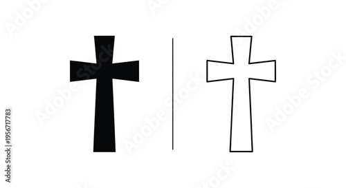 Set of 2 cross icons vector