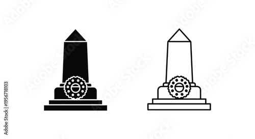 Set of 2 monument icons vector