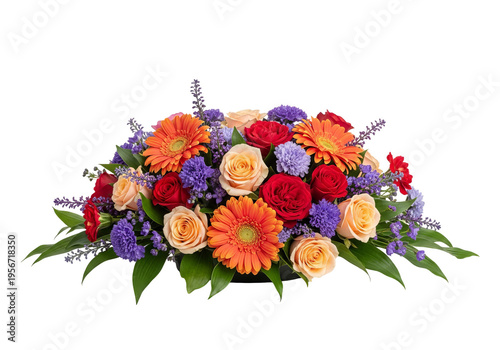 Vibrant Rose Arrangement in a Ceramic Vase Soft Lighting