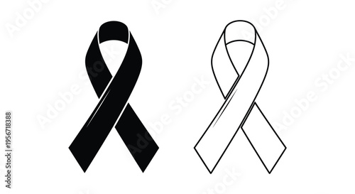 Set of 2 awareness ribbons vector icons