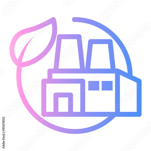 nuclear energy Line Gradient Icon