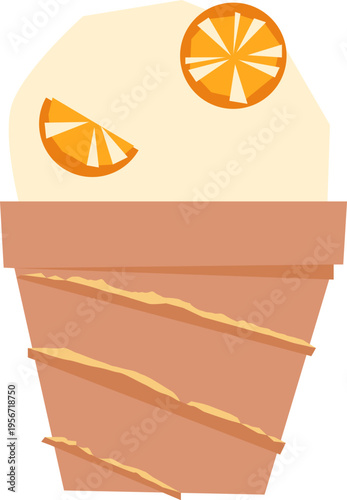 Ice Cream Cone With Citrus Collage