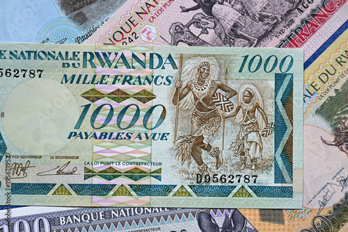 Fotografie some old rwandan banknotes