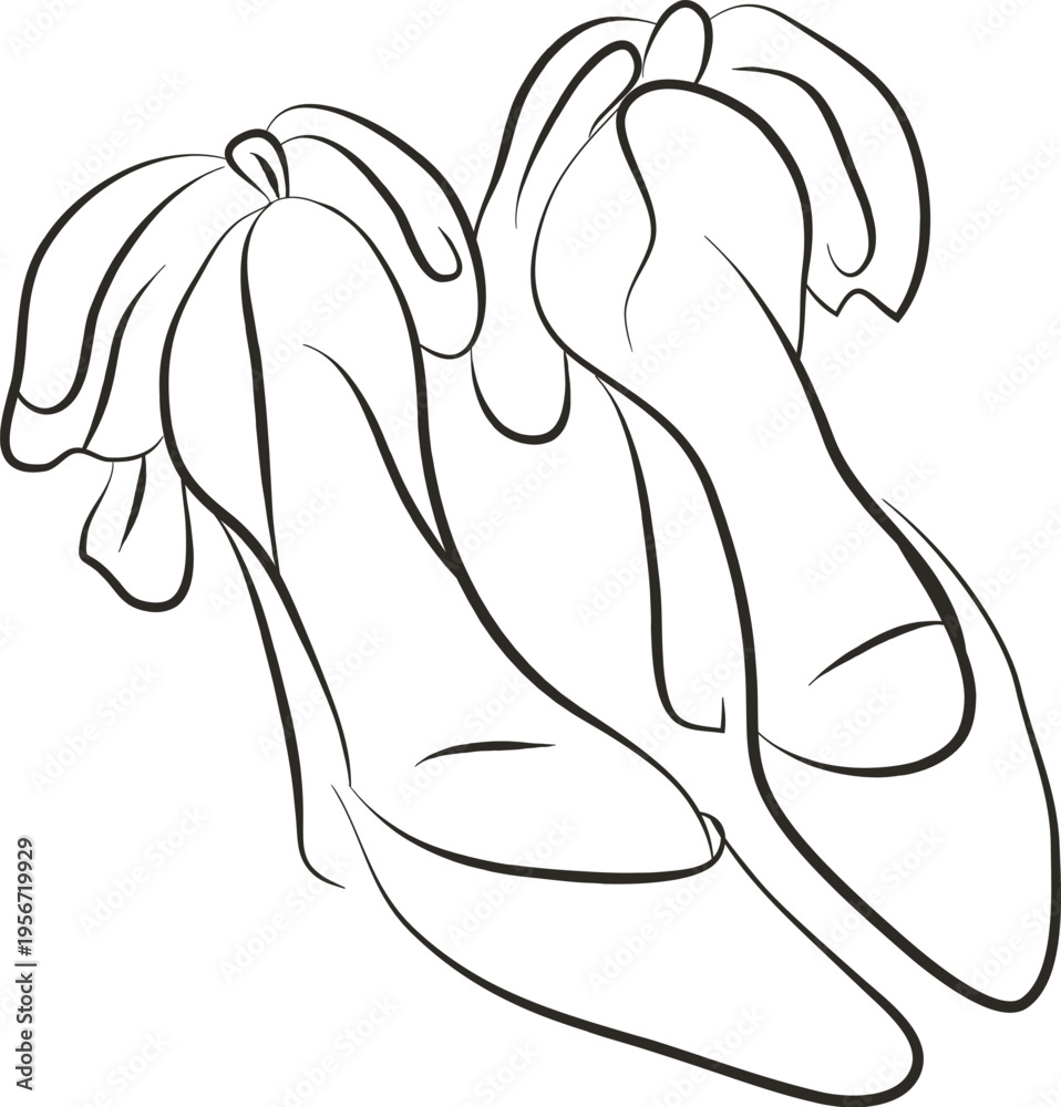 Fototapeta premium Wedding Heels Sketch
