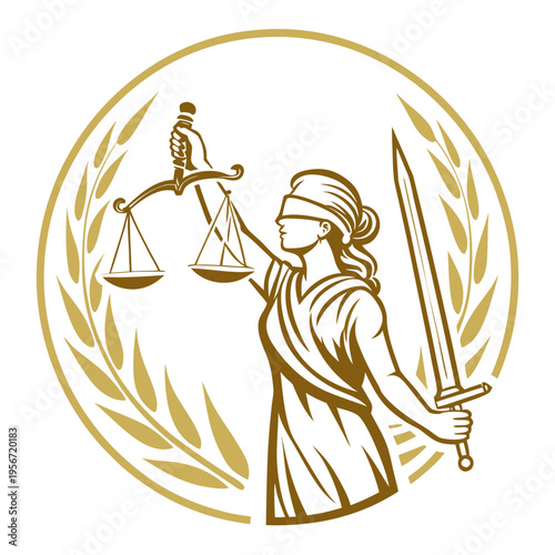 Lady Justice Logo Law Order Logo design image on white background.